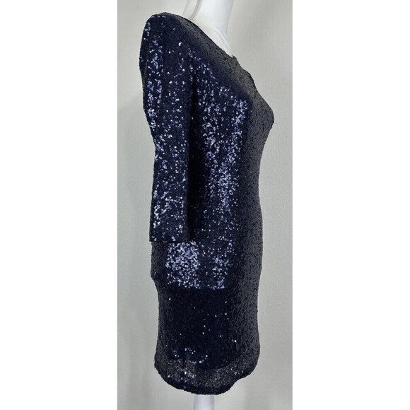 LuLu’s Delightful Ways Navy Blue Sequin Mini Dress Size Small (2/4) - Picture 8 of 14